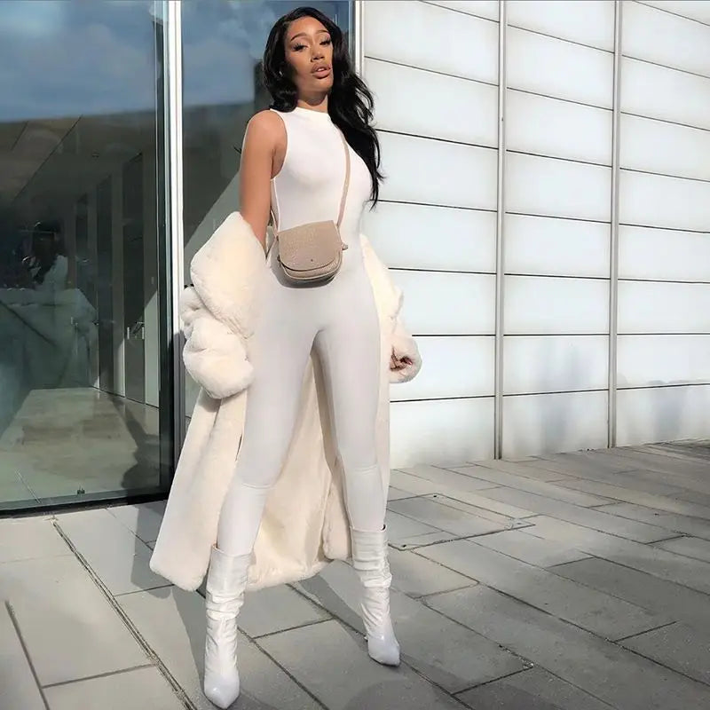 Pencil Jumpsuit Women New Full Seasons Casual Fitness Sporty Playsuit Sleeveless Slim Activewear All In One Jumpsuit Clothing - Matrix Studios