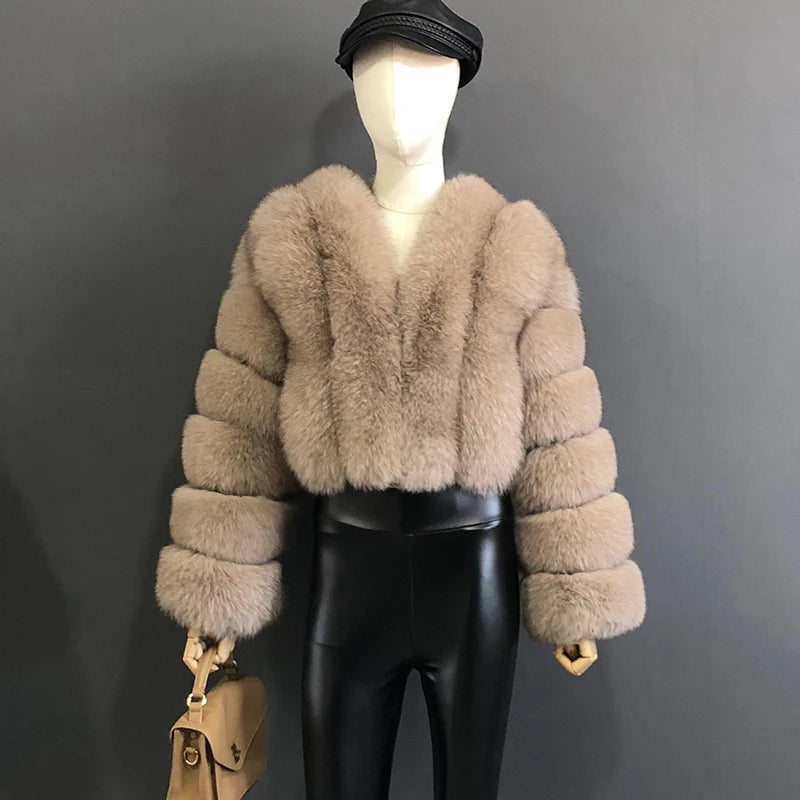 High Quality Fur Coat Women 100% Real Fox Fur Jacket Women's Fall/Winter Luxury Short Natural Fox Fur Coat Leather Jacket - Matrix Studios
