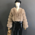 High Quality Fur Coat Women 100% Real Fox Fur Jacket Women's Fall/Winter Luxury Short Natural Fox Fur Coat Leather Jacket - Matrix Studios