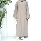 2024 New Dubai Abaya for Muslim Women Eid Ramadan Modest Dress Türkiye Loose Large Elegant Dress Gown Female Islam Clothing - Matrix-studios.com