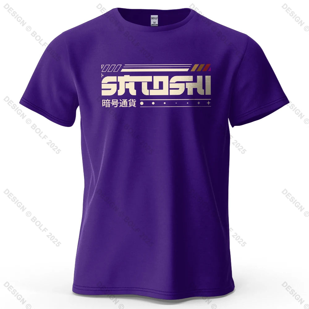 Satoshi and Crypto Printed Men's T-Shirt 100% Cotton Oversized Tech Theme Outfits Graphic Tees for Women Tops Tees Streetwear - Matrix-studios.com