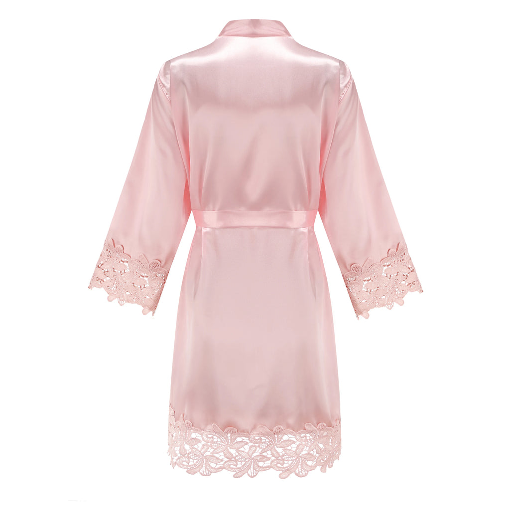 Bridesmaid Robes Rose Gold Bride Robe Wedding Bridesmaid Gift Satin Lace Robe Bridal Dressing Gown Bachelorette Party Pajamas - Matrix-studios.com