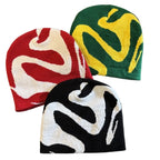Trendy Knit Beanies Winter Jacquard Windproof Warm Hat Outdoor Colorful Casual Fashion Pullover Cap