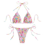 sexy floral print halter bikinis sets biquini high waist thong swimsuit Swimwear Biquini conjunto de bikini tankini beachwear - Matrix-studios.com