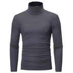 Autumn  Winter Men's High Neck T-shirt Slim Fit Fashion High Elastic Long Sleeve Casual Breathable Apparel Pullover - Matrix Studios