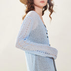 TOYOUTH Women Knitwear 2026 Spring New Loose Hollowed Out V-neck Cardigan Jacket - Matrix Studios