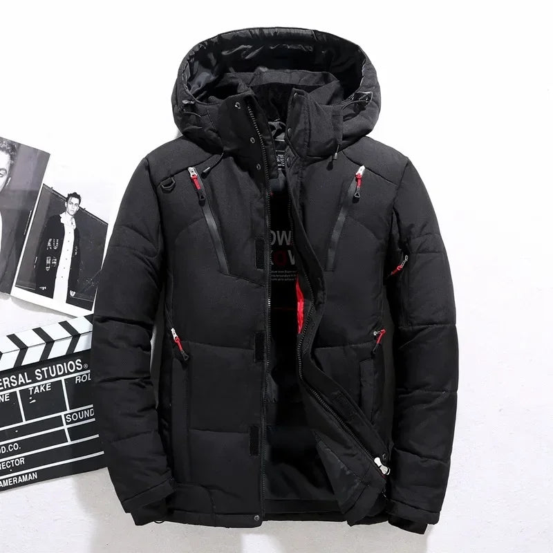 New Winter Men Hooded Casual  Puffer Jackets White Duck Down Coats High Quality Male Outdoor Windproof Warm Winter Parkas Size 5 - Matrix Studios