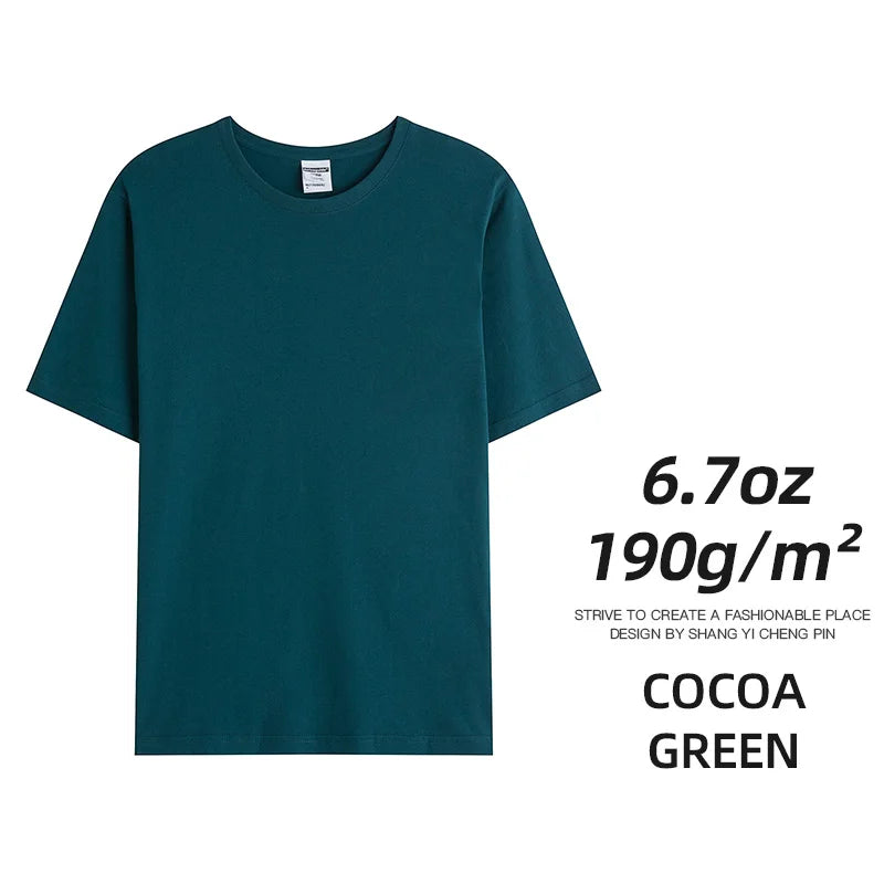 6.7oz 190gsm Combed Cotton Tees Tshirts Mens Solid Tops Woman Male Custom Team Uniform Class Clothes Summer Brand Customization - Matrix Studios