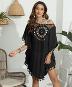 CROCHET BIKINI-Sexy Monochrome Bikini Cover Up Dress, Fashion Swimwear, Sun-resistant, Colorfast - Matrix Studios