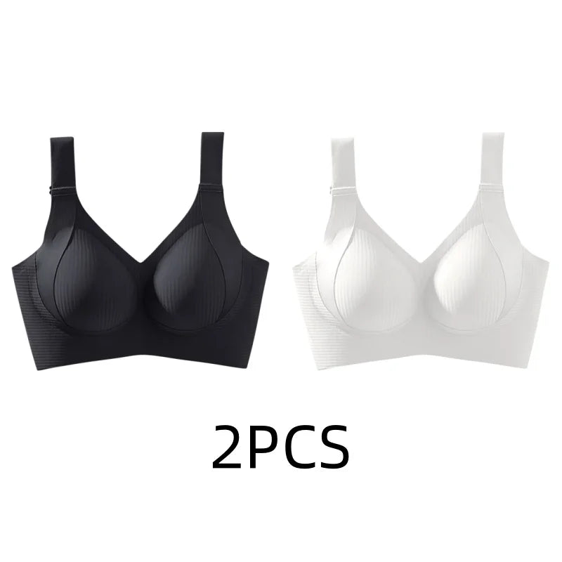 1/2PCS Women's Seamless Underwear, Thin Style, Large Breasts, Small Breasts, No Wires, Pull-up And Anti-sagging Large Size Bra - Matrix Studios