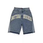 American Style Harajuku Retro Denim Shorts with Letter Embroidery Oversized Jeans Men Y2k Loose Casual Versatile Shorts Woman - Matrix Studios