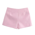 MUJER Pink White Mini Skirt Woman Skort Fashion Bow Skort For Women Summer Slit Short Skirt Woman Split High Waist Skirt Shorts - Matrix-studios.com