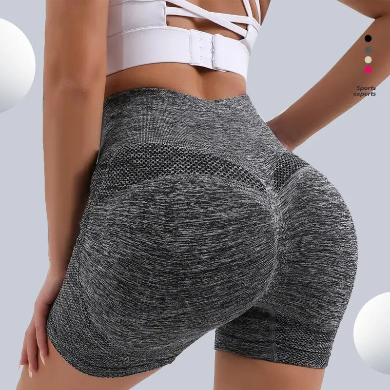 CZGUKE Women High Waist Workout Shorts Butt Lifting Tummy Control Ruched Booty Smile Yoga Short Pant - Matrix Studios