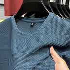 Summer Mesh Ice Silk T-shirt Men's Short Sleeve Round Neck 2026 New Half Sleeve Men Thin Solid Color Tees Top - Matrix Studios