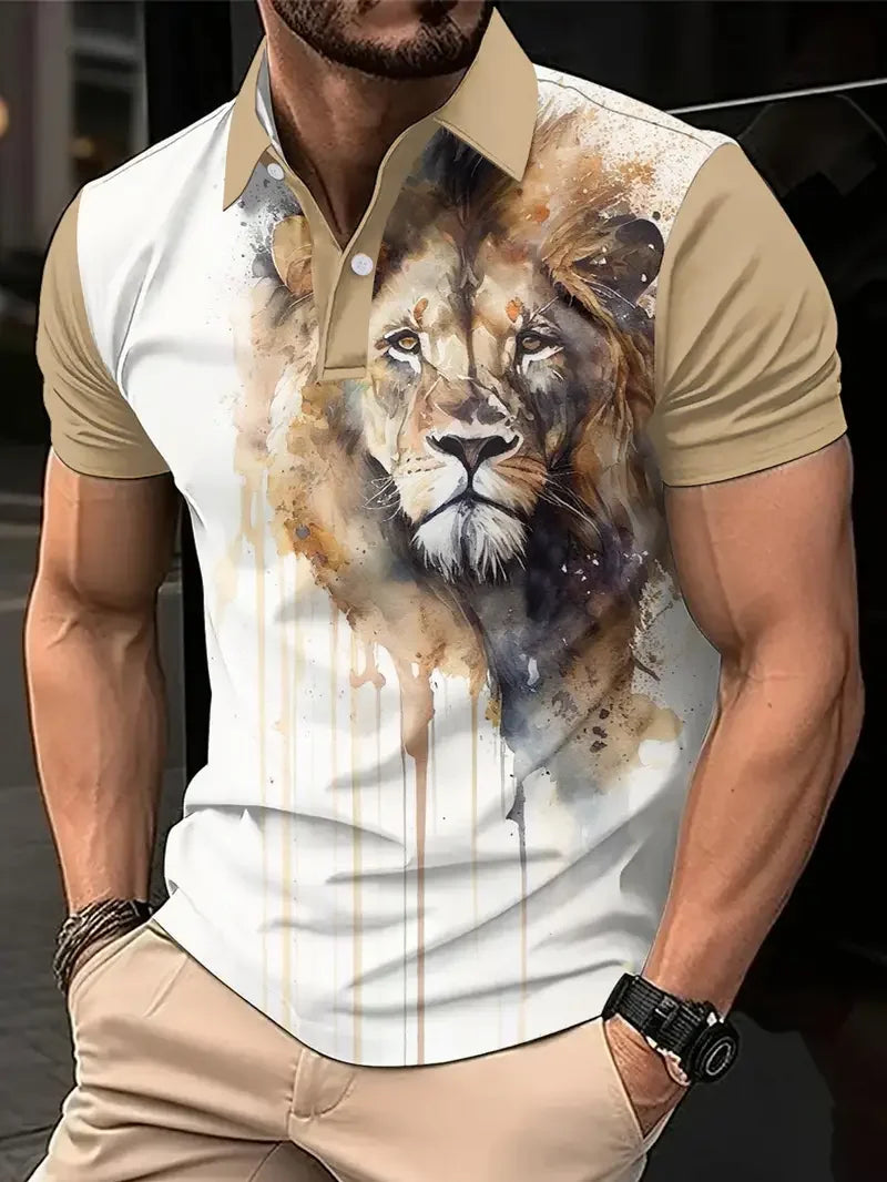 Cat Animal 3D Printed Men Women Polo Shirt 2025 New Fashion Button Lapel Short Sleeve Tops Man T Shirts Graphic Polo Clothing - Matrix-studios.com