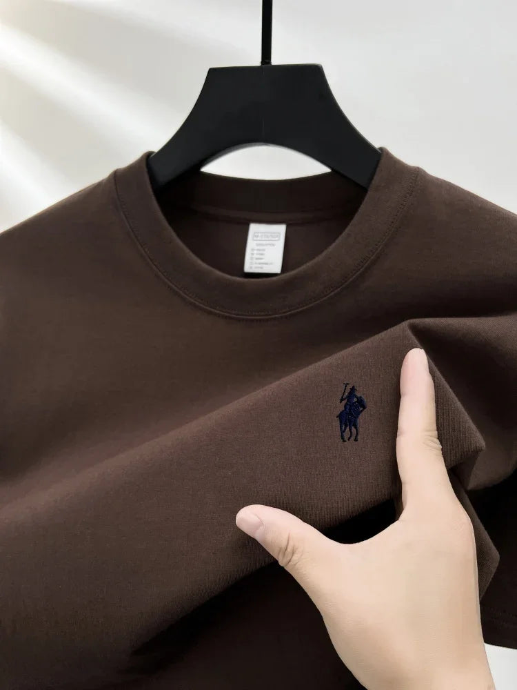 100% pure cotton short sleeve round neck men's T-shirt hot selling luxury brand summer exquisite pony embroidery breathable top - Matrix Studios