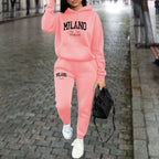 Autumn Winter Women's Sets 2pcs Hoodies Pants Suit Sports Outfits 2025 MILANO Letter Print Aesthetic Clothes Ladies Tracksuit - Matrix-studios.com