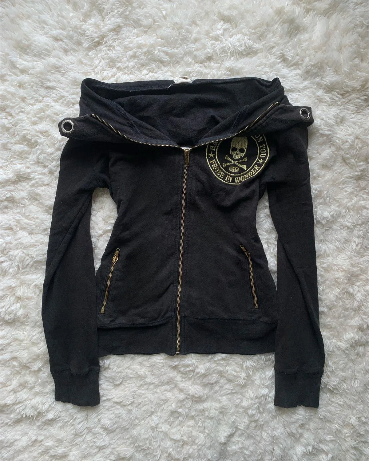 Y2K New Emo Fashion Rivet Zipper Hoodie Women Harajuku Black Oversized Hoodie Gothic Retro Classic Sweatshirt Autumn Clothing - Matrix Studios