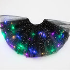 LED Glowing Light Women Tulle Star Skirt Short Tutu Mini Skirt Adult Fancy Ballet Dancewear Party Costume Ball Gown Mini Skirt - Matrix-studios.com