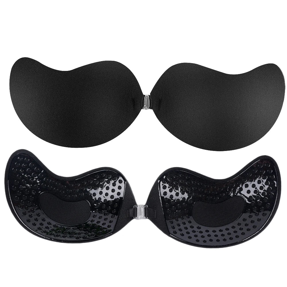 Invisible Push Up Bra for Women Backless Strapless Bra Seamless Front Closure Bralette Underwear Silicone Self-Adhesive Bra Pads - Matrix Studios