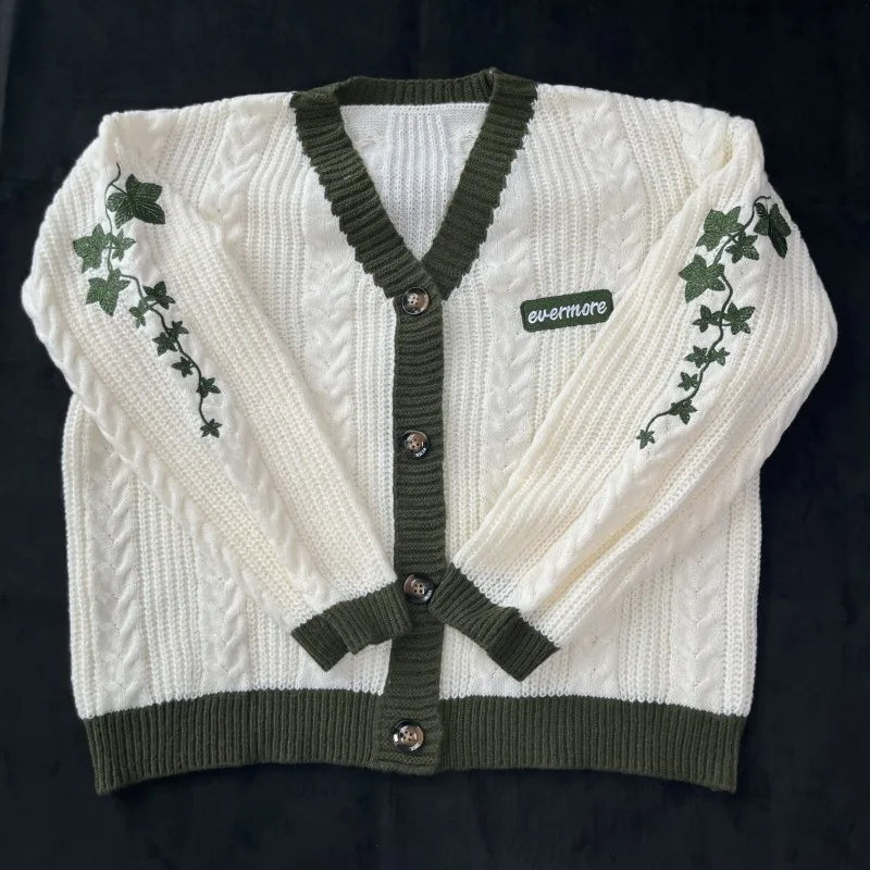 2025 Plus Size Eras Cardigan for Women Autumn Winter Flower Embroidered Knitted Sweater Y2k Girl Vintage Fashion Cardigans Tops - Matrix Studios