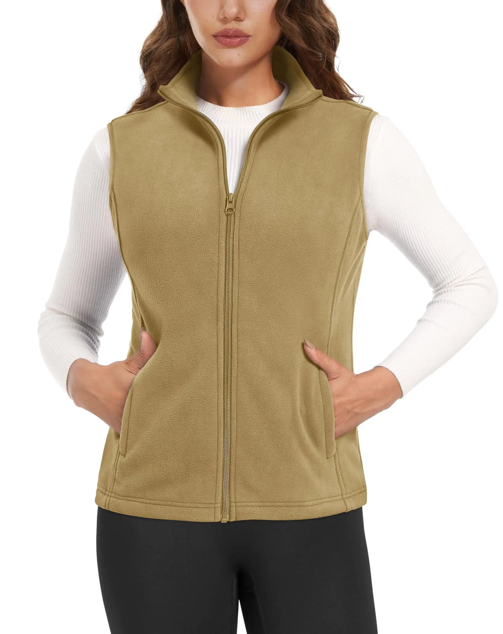 TACVASEN Autumn Winter Soft Warm Vest Womens Fashion Fleece Sleeveless Jacket Lightweight Outdoor Casual Zipper Front Waistcoat - Matrix Studios