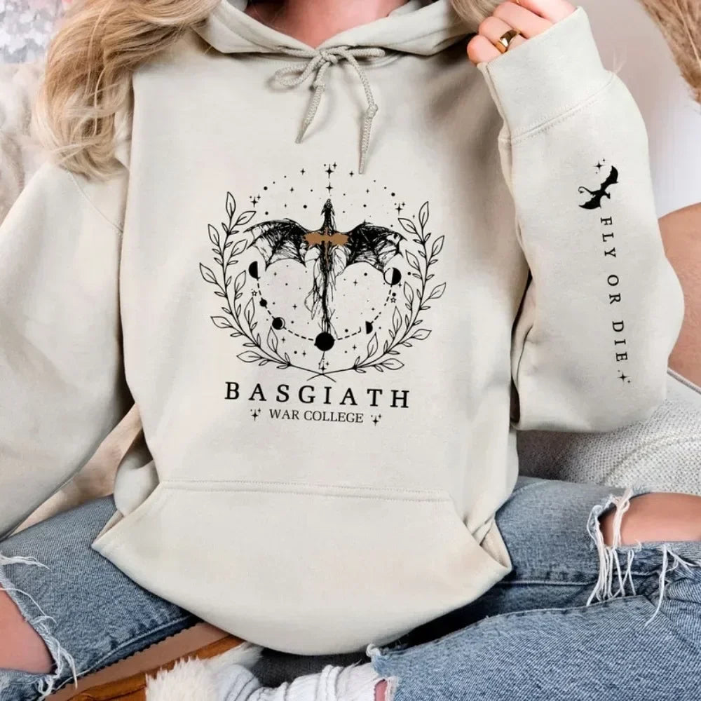 2025 Women's Fall/Winter Hoodie Fourth Wing Sweatshirt Basgiath War College Dragon Knight Hoodie Fantasy Gift unisex Pullover - Matrix Studios