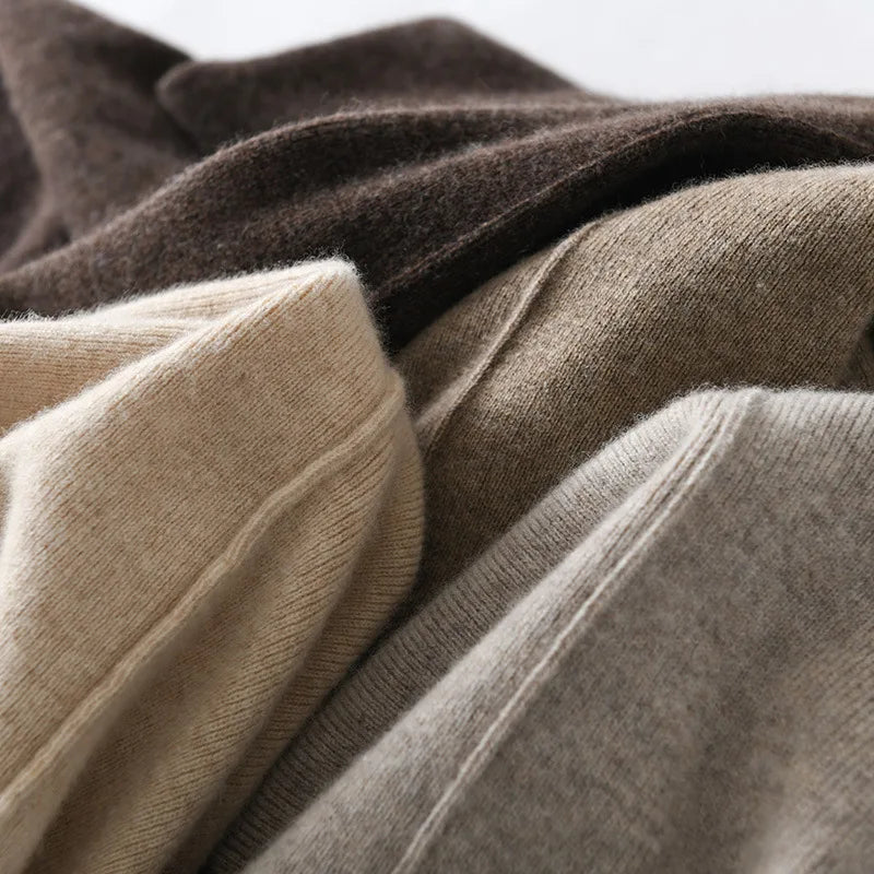 Light Luxury Cashmere Knit Wide Leg Pants Autumn and Winter Women's Fashion Loose Fit Plush Simple Casual Woolen Knit  Pants