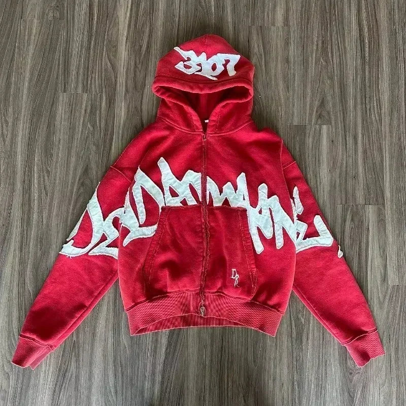 Korean Fashion Simple Gray Double Sided Oversized Zipper Hoodie Women Y2K New Harajuku Gothic Casual Joker Couple Sweatshirt - Matrix Studios