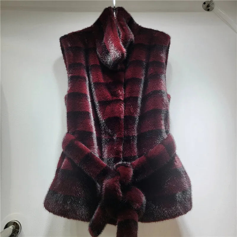 DEAT 2026 Autumn Winter New Warm Faux Mink Fashion Versatile Vest For Women Thickened Fur Sleeveless Coat Female 11A06784 - Matrix Studios