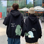 Autumn And Winter Cute Rock Dinosaur Fashion Print Men's Casual Harajuku Y2k Cartoon Couple Hoodie As a Gift for Couples - Matrix Studios