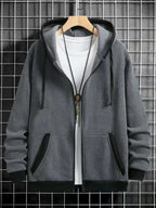 Thickened Men's Hooded Zipper Cardigan Casual Outerwear Fashionable Sweatshirt Autumn Winter New Arrival Cross-Border Style - Matrix Studios
