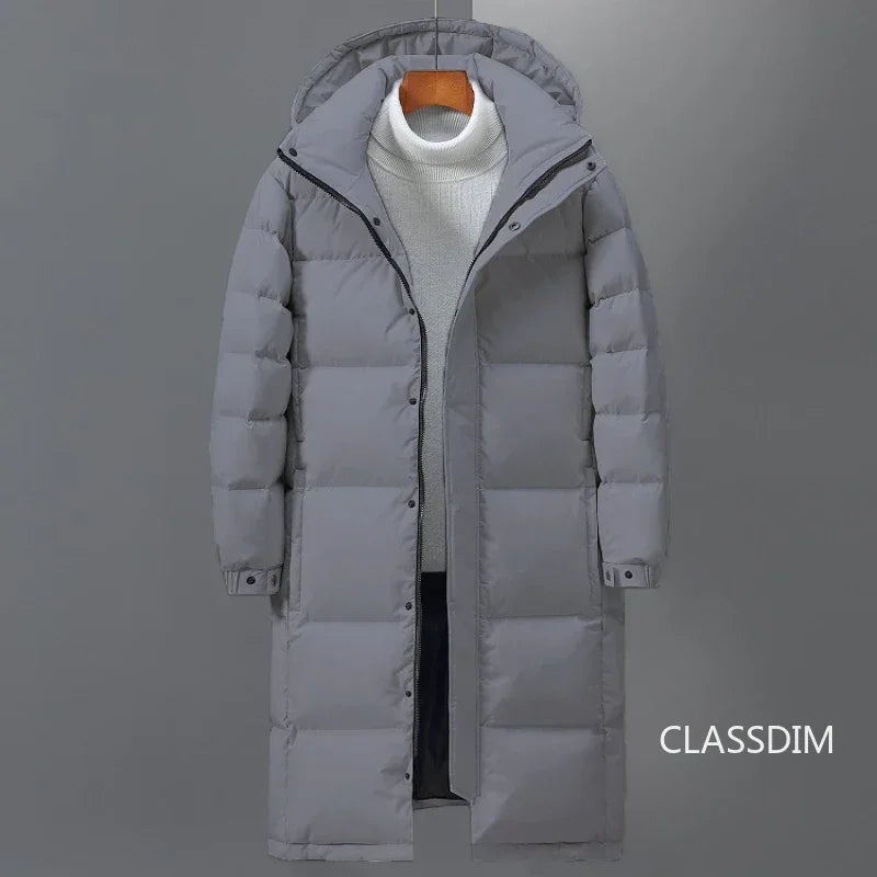 New Winter Men Long Puffer Jackets Hooded Casual Duck Down Coats Quality Male Outdoor Windproof Warm Winter Parkas Mens Clothing - Matrix Studios