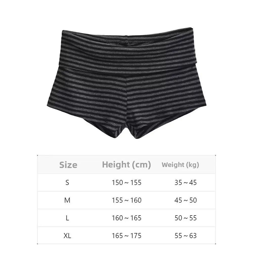 Korean Style Low Waist Striped Shorts High Elasticity Striped Pattern Short Shorts Comfortable Hot Pants Summer - Matrix Studios