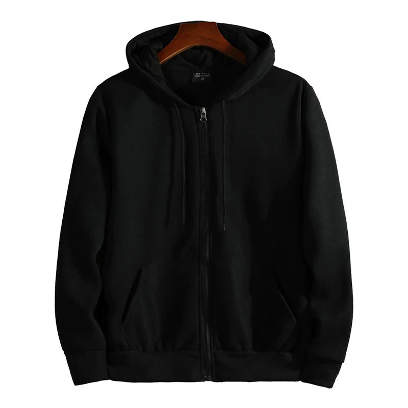 Zipper Hoodies Autumn Winter Men's New Long Sleeve Hooded Sweatshirt Fashion Casual Male Outfit Sportwear Loose Fit Clothes - Matrix Studios