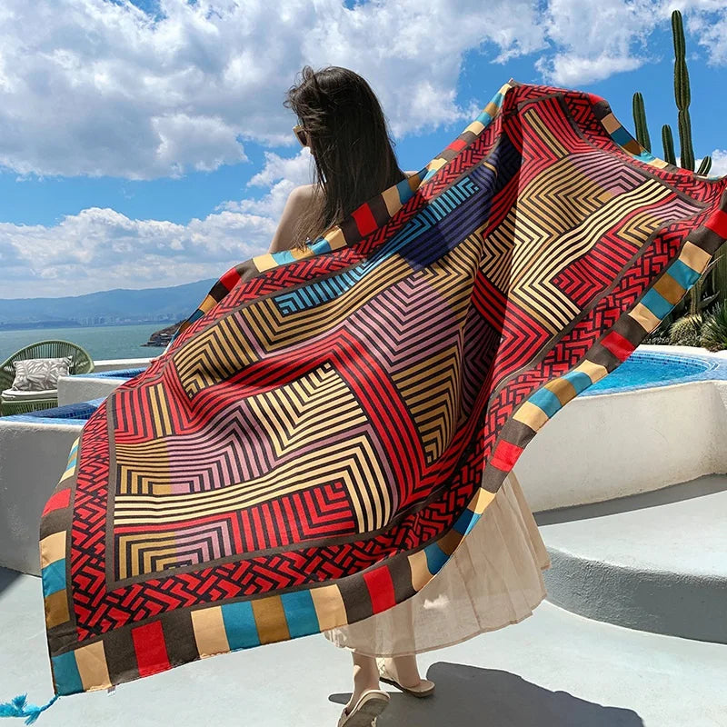 28 Styles 90x180cm Travel Beach Sunscreen Scarve Bikini Large Shawl Sarong Wrap Scarf Women Brazilian Swimsuit Bathing Cover-ups - Matrix Studios