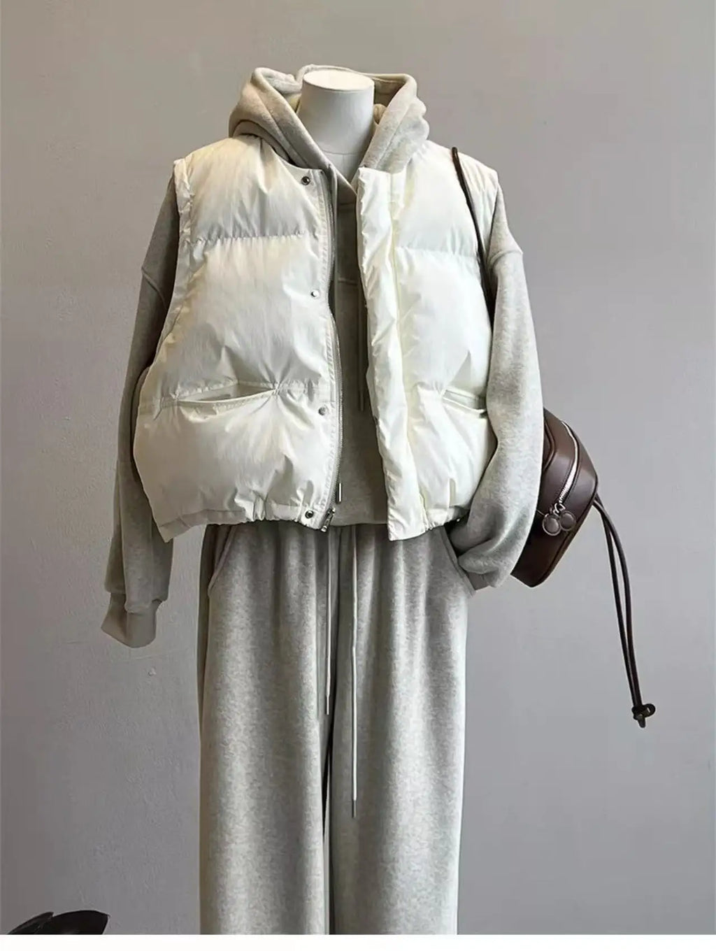 Korean Fashion Women Winter Warm Cotton Padded Jacket Sleeveless Big Pockets Thick Vests for Women - Matrix Studios