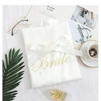 Bride Bridesmaid Wedding Robe Embroidery Kimono Bathrobe Gown Nightgown Casual Satin Short Women Sexy Nightwear Sleepwear - Matrix-studios.com