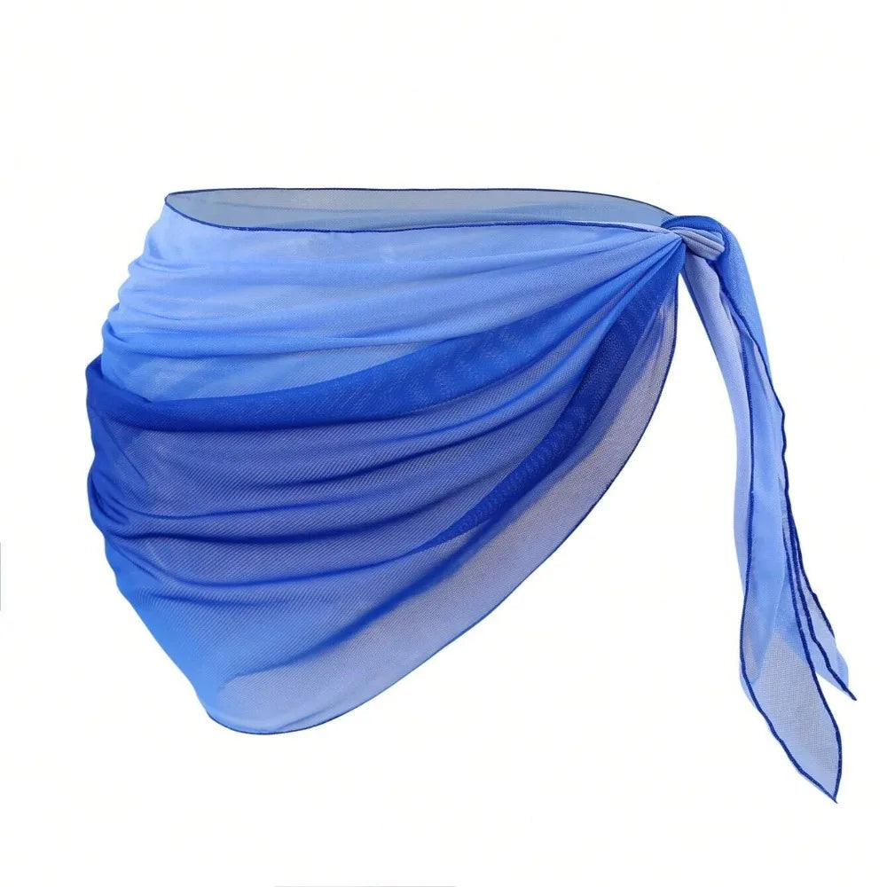 Chiffon Material Beach Dress UPF Protection Short Length Sarongs Gradient Color Breathable Quick-Dry Swimsuit Coverups - Matrix Studios