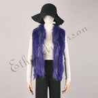 Women's Real Rabbit Fur Vest Knit Natural Leather Tassel Waistcoat Raccoon Fur Collar Winter Knitted Jacket Coat Wholesale - Matrix Studios