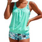 Women'S Tankini Sets Sexy Push Up Two Piece Swimsuits Backless Vintage Swimsuit Two Piece Retro Ruched Women Swimwear - Matrix-studios.com
