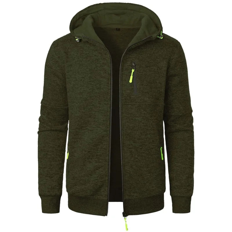 New Streetwear Men's Long Sleeve Sweatshirts for Men Zipper Hooded Oversize Winter Warm Jacket Coat Outdoor Tracksuit Men - Matrix Studios