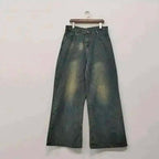 IEFB Summer Men's Denim Pants Old Blue Washed Male Jeans Straight Casual Menwear Loose Wide Leg Trousers New Fashion 9C354 - Matrix Studios