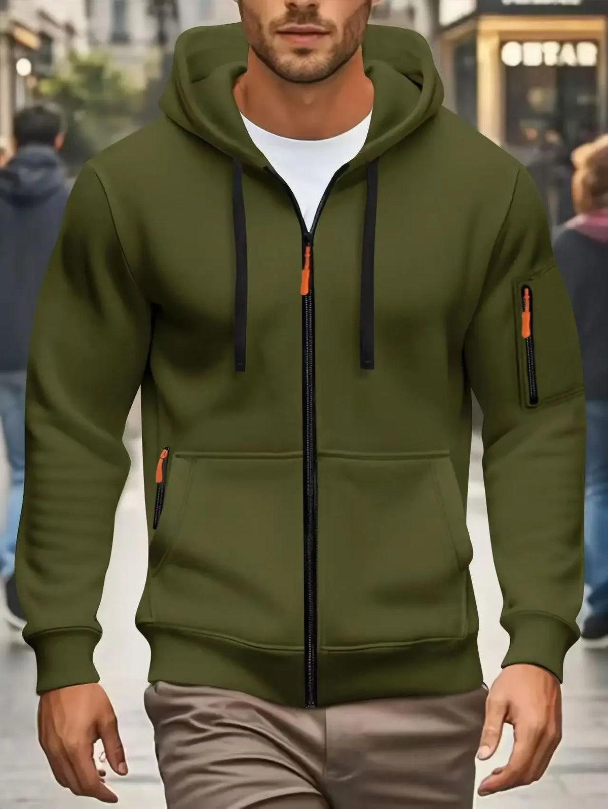 Men Autumn and Winter New Hoodies Long Sleeve Sweatshirt Pocket Zipper Design Hooded Sweatshirt Men Sportswear Casual Jacket - Matrix Studios