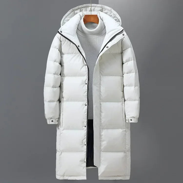 New Winter Men Long Puffer Jackets Hooded Casual Duck Down Coats Quality Male Outdoor Windproof Warm Winter Parkas Mens Clothing - Matrix Studios