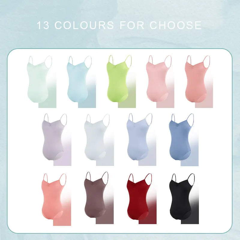 Ballet Leotards for Women Camisole Dance Leotards Adjustable Straps Sleeveless Dancing Ballet Bodysuit Adult Gymnastics Leotard - Matrix-studios.com