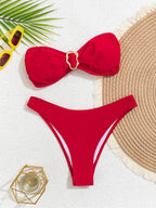 "2026 Sexy Bandeau Push-Up Bikini Set - Brazilian Thong Swimwear for Women" - Matrix-studios.com