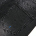Men's Y2K Fashion Ripped Patchwork Hole Straight Black Jeans Slim Fit Stretchy Skinny Denim Pants Casual Hip Hop Brand Trousers - Matrix Studios