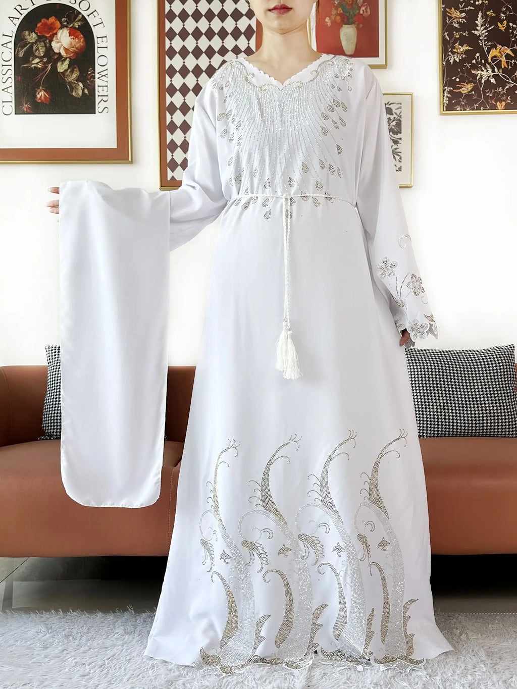 2025Fashion Dubai Diamond Muslim Women Modest Dress Elegant Arabic Femme Hijab Long Sleeve Chiffon Abaya Islamic Turkey Clothing - Matrix-studios.com