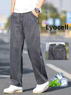 Loose Wide-leg Men's Thin Jeans Lyocell Soft Drape Fabric Comfort Trousers Spring Summer Fashion Brand Washing Denim Pants - Matrix Studios